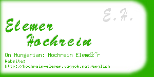 elemer hochrein business card